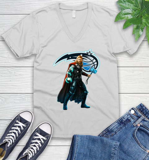 NBA Thor Avengers Endgame Basketball Orlando Magic V-Neck T-Shirt