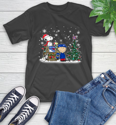 NHL New York Rangers Snoopy Charlie Brown Woodstock Christmas Stanley Cup Hockey T-Shirt