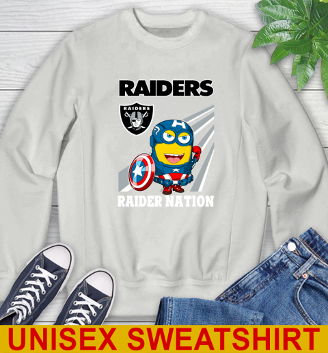 NFL Football Oakland Raiders Captain America Marvel Avengers Minion Shirt Sweatshirt 5