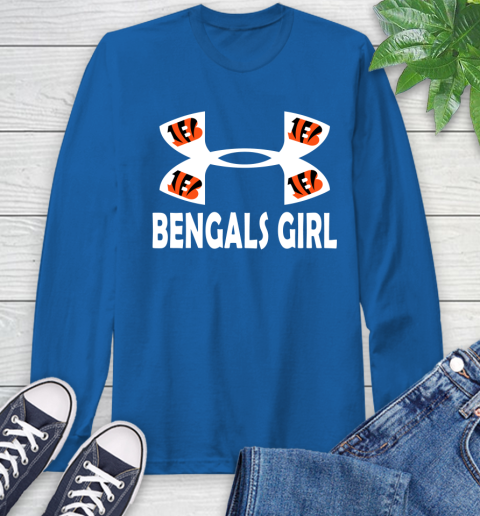 NFL Cincinnati Bengals Girl Under Armour Football Sports Long Sleeve T-Shirt 10