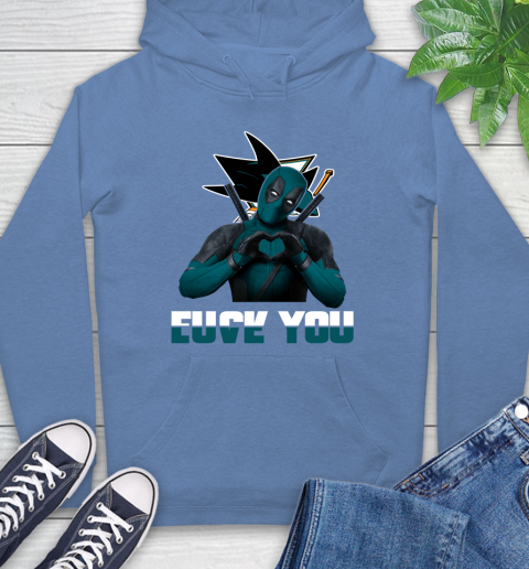 NHL San Jose Sharks Deadpool Love You Fuck You Hockey Sports Hoodie 11