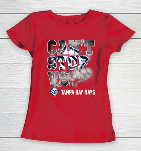 MLB Tampa Bay Rays Baseball Can't Stop Vs Rays Women's T-Shirt 9