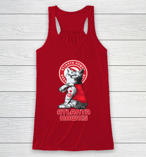 NBA Basketball My Cat Loves Atlanta Hawks Racerback Tank 4
