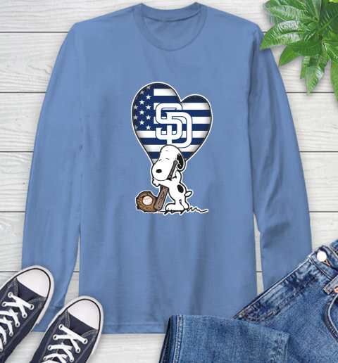 San Diego Padres MLB Baseball The Peanuts Movie Adorable Snoopy Long Sleeve T-Shirt 11