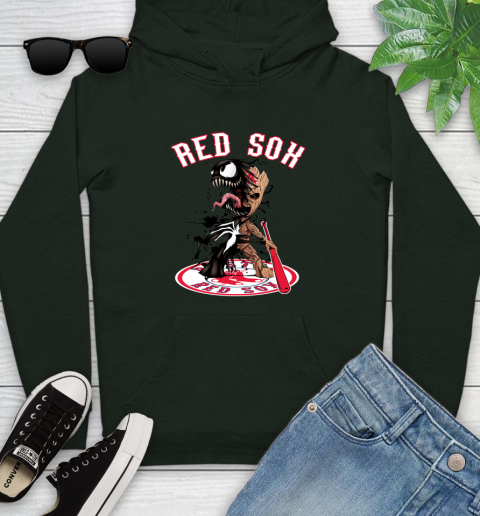 MLB Boston Red Sox Baseball Venom Groot Guardians Of The Galaxy Youth Hoodie 13