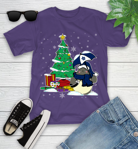 Toronto Maple Leafs NHL Hockey Cute Tonari No Totoro Christmas Sports Youth T-Shirt 3