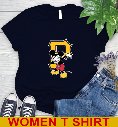 Pittsburgh Pirates MLB Baseball Dabbing Mickey Disney Sports Women's T-Shirt 3
