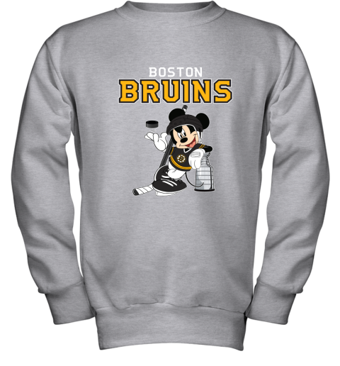 Mickey Boston Bruins With The Stanley Cup Hockey NHL Youth Sweatshirt