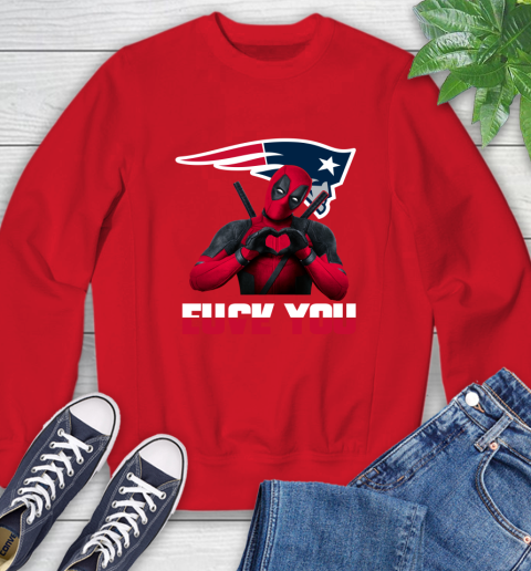 NHL New England Patriots Deadpool Love You Fuck You Football Sports Sweatshirt 10