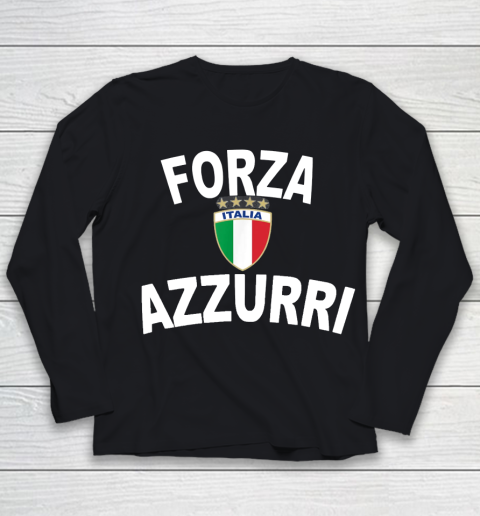 Italy Forza Azzurri Soccer Jersey Italia Flag Football Youth Long Sleeve