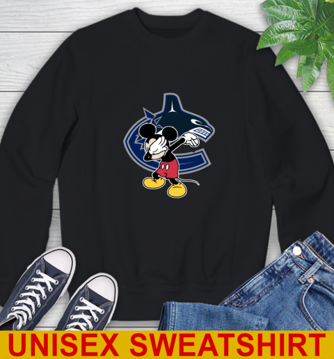 Vancouver Canucks NHL Hockey Dabbing Mickey Disney Sports Sweatshirt 2