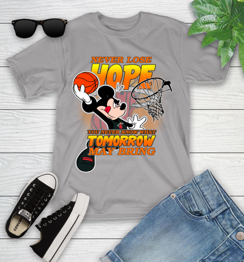 Miami Heat NBA Basketball Mickey Disney Never Lose Hope Youth T-Shirt 4