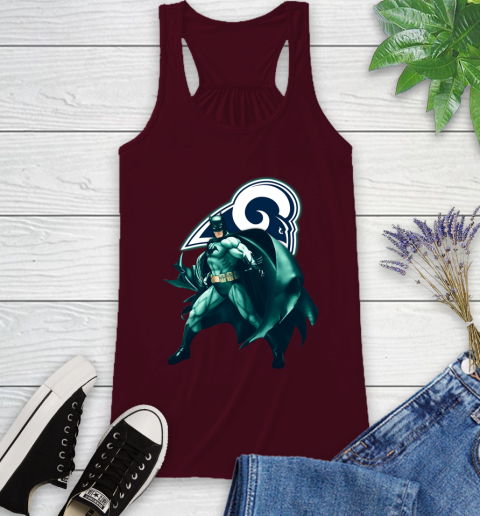 NFL Batman Football Sports Los Angeles Rams Racerback Tank 3