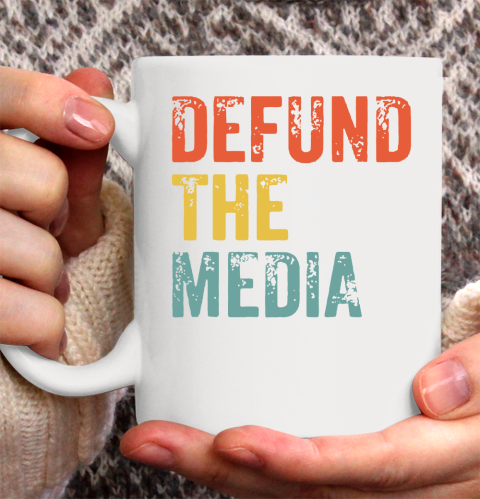 Defund The Media Retro Vintage Ceramic Mug 11oz 4