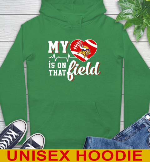 NFL My Heart Is On That Field Football Sports Minnesota Vikings Hoodie 8