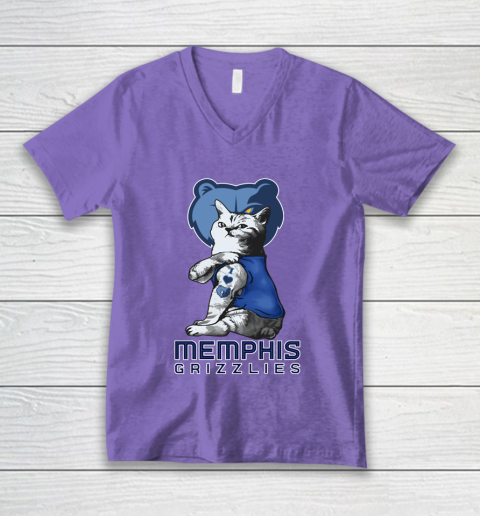 NBA Basketball My Cat Loves Memphis Grizzlies V-Neck T-Shirt 8