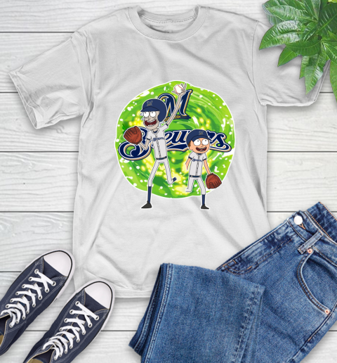 MLB Milwaukee Brewers Rick And Morty Baseball Sports T-Shirt