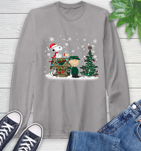 NHL Minnesota Wild Snoopy Charlie Brown Woodstock Christmas Stanley Cup Hockey Long Sleeve T-Shirt 6