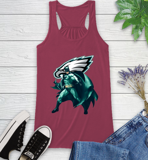 NFL Batman Football Sports Philadelphia Eagles Racerback Tank 8