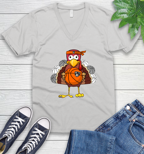 Brooklyn Nets Turkey thanksgiving day V-Neck T-Shirt