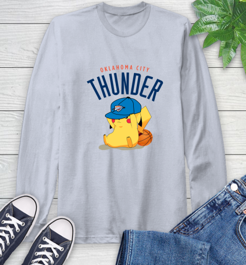 NBA Pikachu Basketball Sports Oklahoma City Thunder Long Sleeve T-Shirt 6