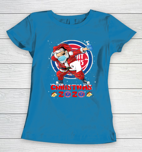 Detroit Pistons Funny Santa Claus Dabbing Christmas 2020 NBA Women's T-Shirt 6