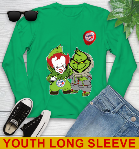 Baby Pennywise Grinch Christmas MLB Baseball Toronto Blue Jays Youth Long Sleeve 7
