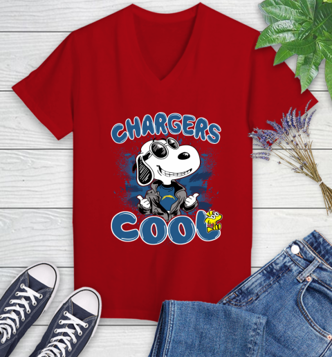 NFL Football Los Angeles Chargers Cool Snoopy Shirt Women's V-Neck T-Shirt 8