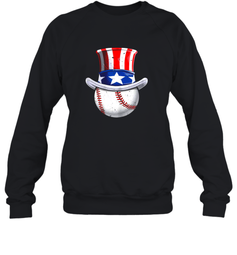 Baseball Uncle Sam Shirt 4th of July Boys American Flag Sweatshirt