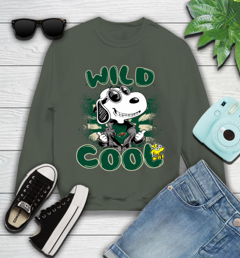 NHL Hockey Minnesota Wild Cool Snoopy Shirt Youth Sweatshirt 7