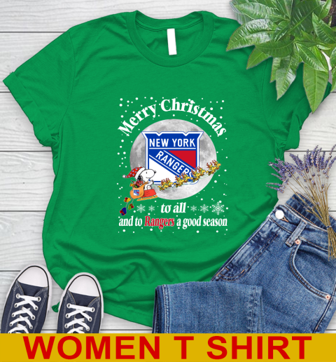 New York Rangers Merry Christmas To All And To Rangers A Good Season NHL Hockey Sports Women's T-Shirt 7