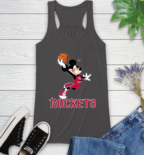 NBA Basketball Houston Rockets Cheerful Mickey Mouse Shirt Racerback Tank 12