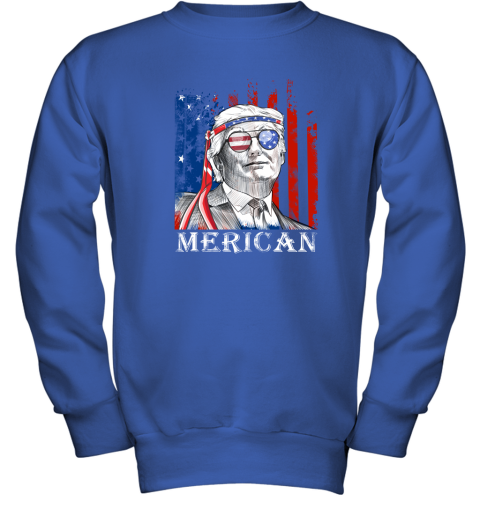 eh2k merica donald trump 4th of july american flag shirts youth sweatshirt 47 front royal