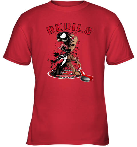 New Jersey Devils NHL Hockey Groot Marvel Guardians Of The Galaxy Youth T- Shirt