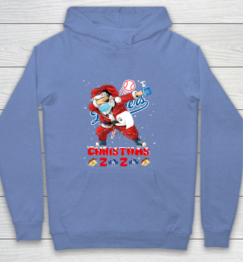 Los Angeles Dodgers Funny Santa Claus Dabbing Christmas 2020 MLB Youth Hoodie 8