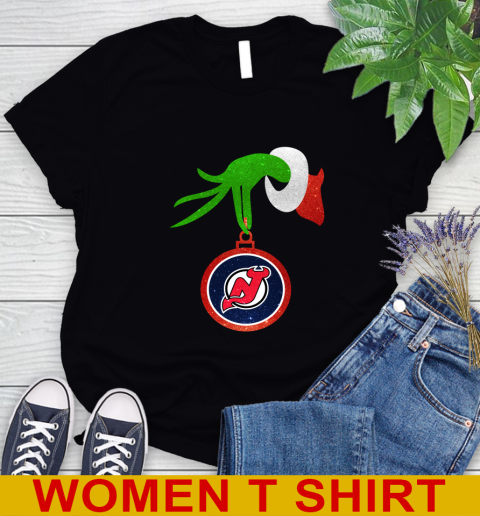New Jersey Devils Grinch Merry Christmas NHL Hockey Women's T-Shirt 2