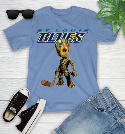 St.Louis Blues NHL Hockey Groot Marvel Guardians Of The Galaxy Youth T-Shirt 11
