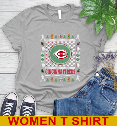 Cincinnati Reds Merry Christmas MLB Baseball Loyal Fan Women's T-Shirt 5