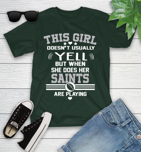 New Orleans Saints NFL Football I Yell When My Team Is Playing Youth T-Shirt 5