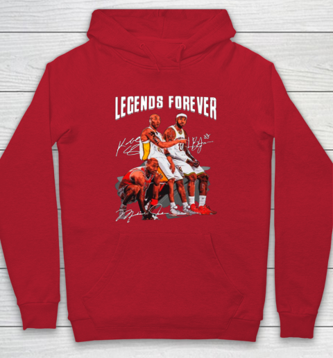 Kobe Bryant Lebron James And Michael Jordan Legends Forever Signatures Hoodie 7