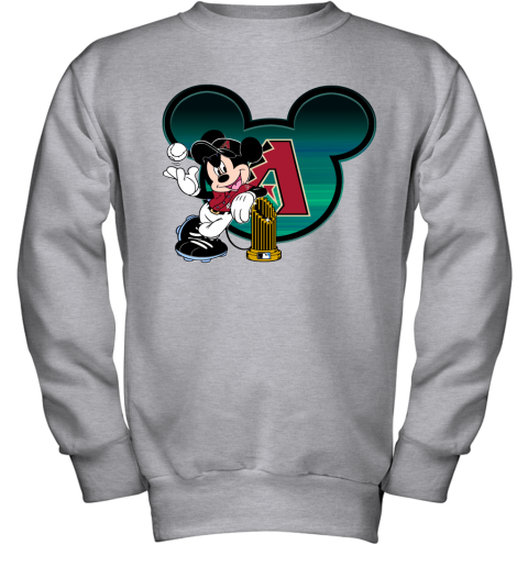 MLB Arizona Diamondbacks The Commissioner's Trophy Mickey Mouse Disney Baseball T Shirt SzyFm3J9sC7 youth sweatshirt 47 95 151514 front sport grey