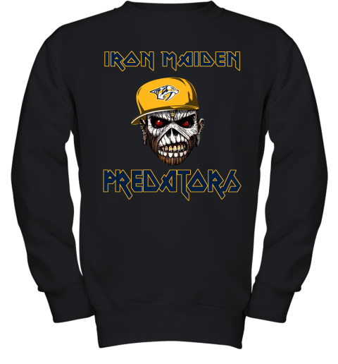 NHL Nashville Predators Iron Maiden Rock Band Music Hockey Sports QtB7n0QFSRH youth sweatshirt 47 95 151514 front black