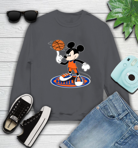 NBA Basketball New York Knicks Cheerful Mickey Disney Shirt Sweatshirt 6