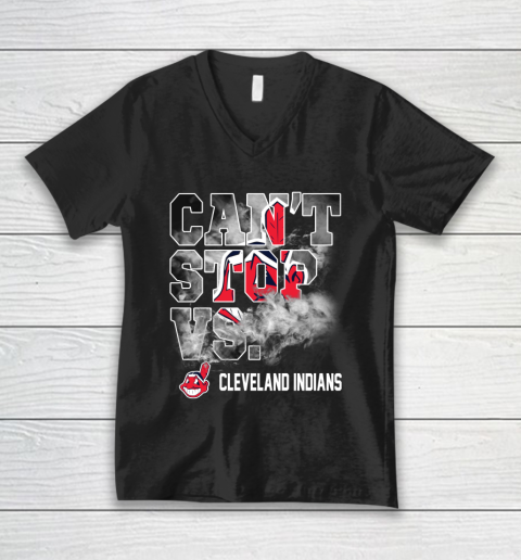 MLB Cleveland Indians Baseball Can't Stop Vs Cleveland Indians V-Neck T-Shirt