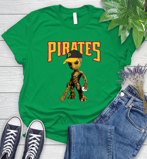 MLB Pittsburgh Pirates Groot Guardians Of The Galaxy Baseball Women's T-Shirt 6
