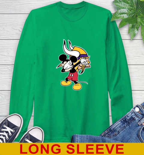 Minnesota Vikings NFL Football Dabbing Mickey Disney Sports Long Sleeve T-Shirt 7