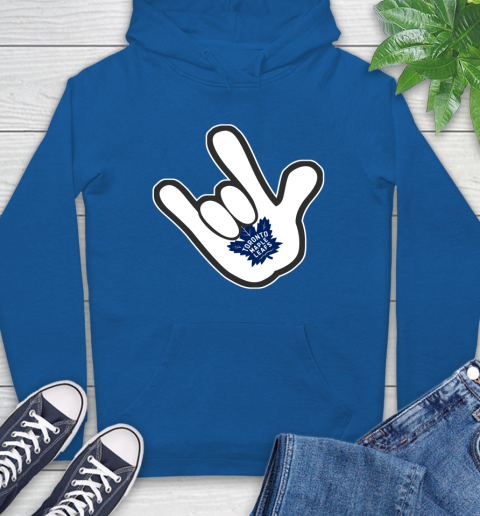 Toronto Maple Leafs NHL Hockey Mickey Rock Hand Disney Hoodie 9
