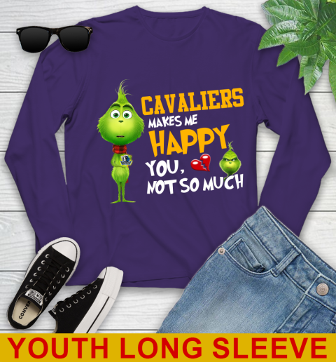 NBA Dallas Mavericks Makes Me Happy You Not So Much Grinch Basketball Sports Youth Long Sleeve 4