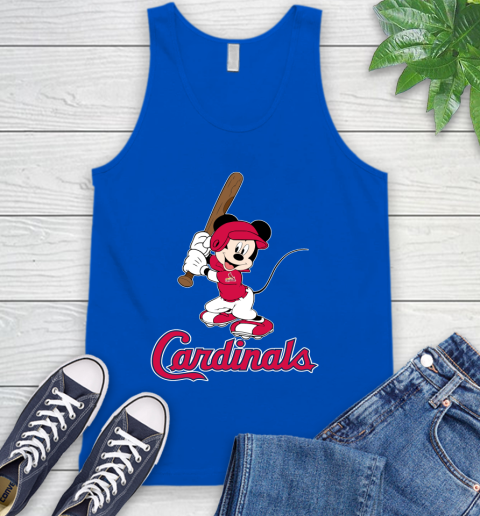 MLB Baseball St.Louis Cardinals Cheerful Mickey Mouse Shirt Tank Top 5