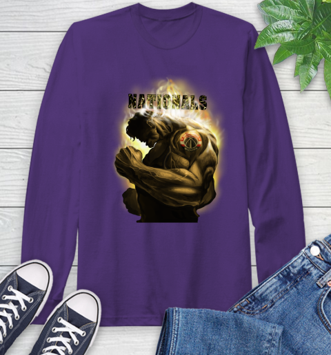 Washington Wizards NBA Basketball Hulk Marvel Avengers Sports Long Sleeve T-Shirt 5
